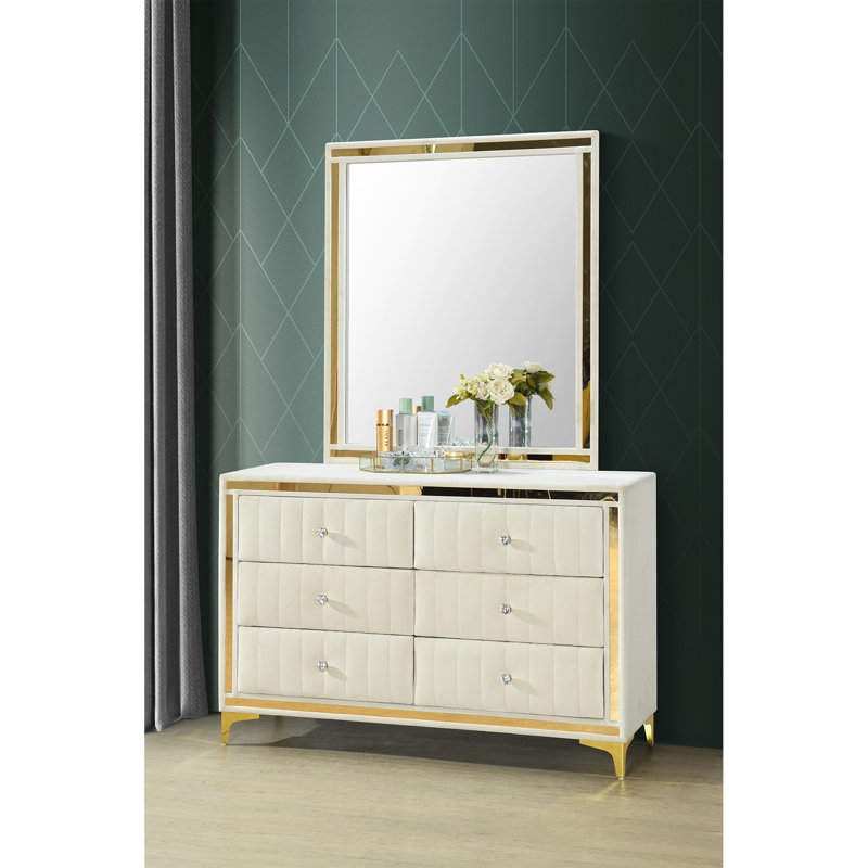 47'' W 6 - Drawer Dresser, Cream