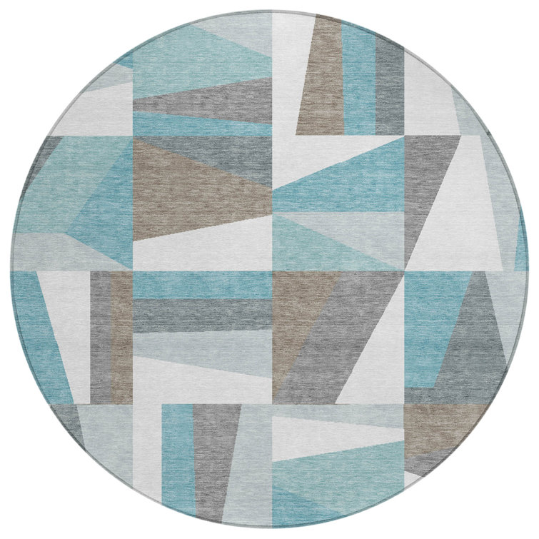 Machine Washable Indoor/Outdoor Bingel ACN2327 Geometric Rug