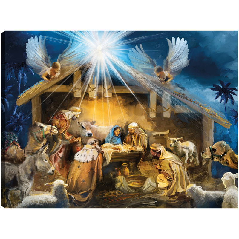 "Nativité 2" par Studio Arts, reproduction d'art sur toile, Toile tendue, H 42 po x l 56 po x P 1,5 po