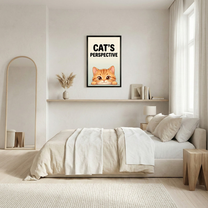 Tableau sur toile imprimée représentant un chaton mignon, style dessin animé, lot de 1, H 18 po x l 12 po