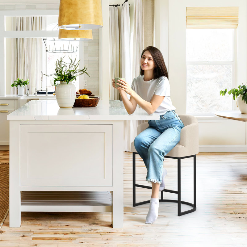 Tabouret 27 "en bois massif Alyce, Lin / Lin