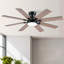 Ventilateur de plafond 52 po à 8 pales 52 lumières avec télécommande moderne 3 couleurs 6 vitesses 