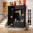 Vestia 79'' Hall Tree with Entryway Bench, Shoe Storage, 6 Enclosed Cabinets, 4 Metal Hooks & Adjustable Shelf-576077038