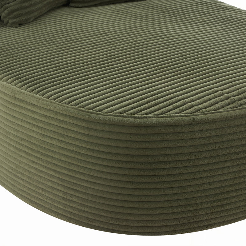 Canapé-lit moderne avec méridienne spacieuse et deux coussins de soutien, parfait pour la détente dans le salon, vert, Vert