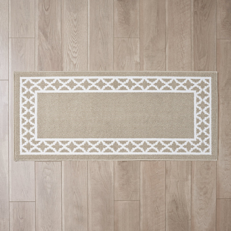 Nautica Collin Border Machine Washable All Loop Tufted Rugs 1-Piece, Runner 2'2" x 6'
