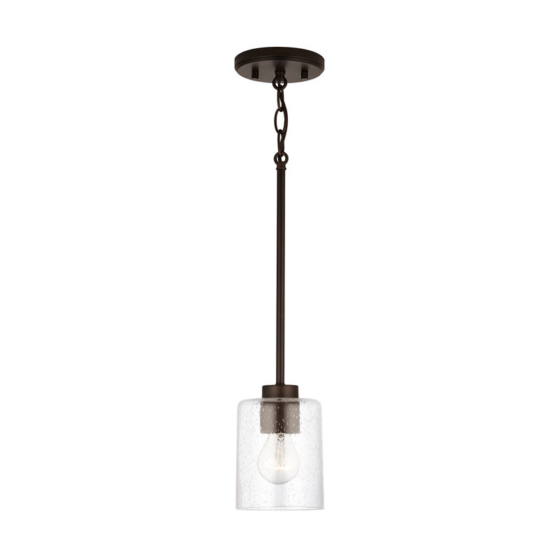Luminaire suspendu cylindrique à 1 lumière Babson, Bronze