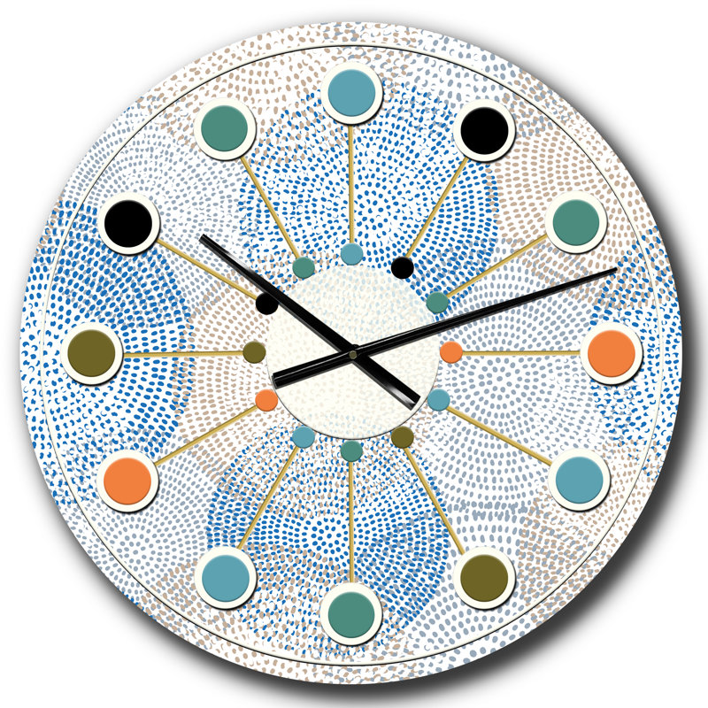 Abstract Abstract Design I - horloge murale moderne Mid-Century, Grand