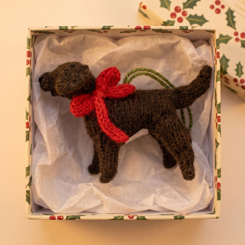 Arcadia Home Chocolate Lab Hand-Knit Ornament