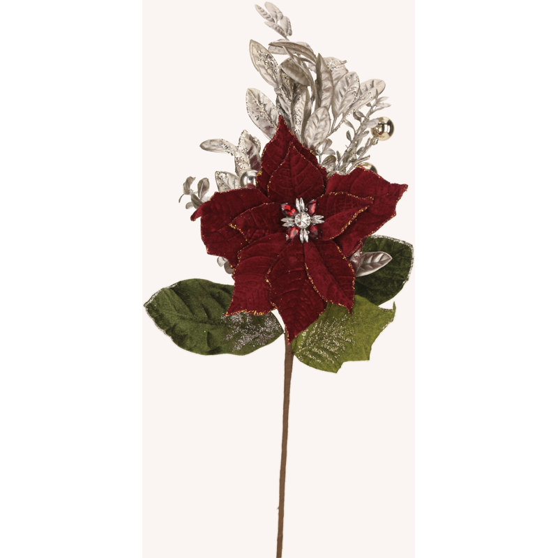 Spring Multi Jeweled Poinsettia 21" Stem