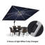 9' x 12' Double Top Deluxe Rectangular Lighted Cantilever Umbrella,Navy-47955063