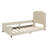 Upholstered Daybed With Classic Stripe Shaped Headboard, Beige, Perfect For Kids' Rooms And Guest Spaces-770787967