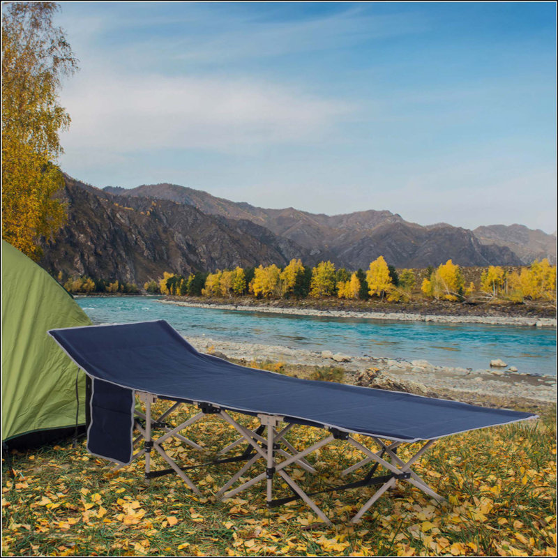 Lit de camp pliant pour adultes avec sac de transport, poche latérale, lit de repos portatif pour voyage, camp, vacances, 330 lb. Capacité