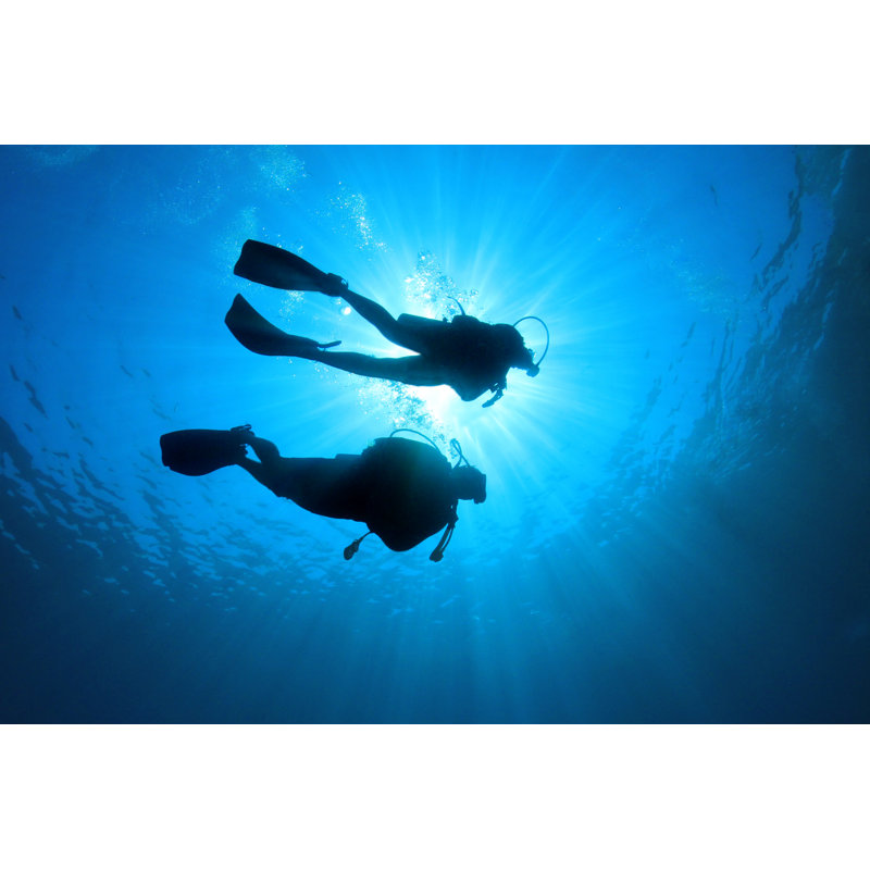Couple Scuba Diving - Wrapped Canvas Print, 30cm H x 46cm W x 3.8cm D