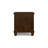 Reno Nightstand, 2 Drawers, Nickel Round Knobs, Rich Brown Solid Wood
