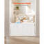 Barrière de bébé rétractable de 34 po de hauteur extensible à 55 po de large pour les enfants ou les animaux de compagnie - blanc