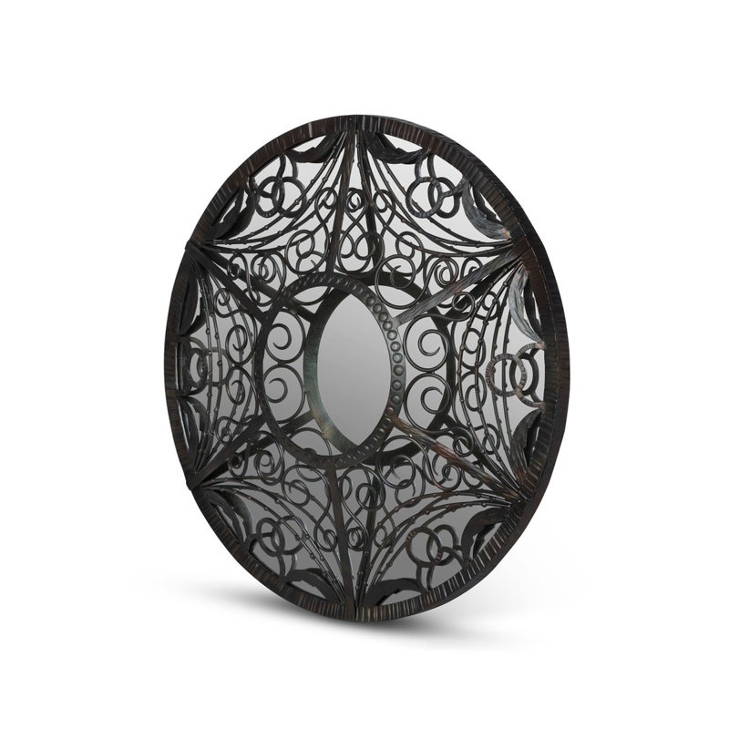 Round Metal Wall Mirror, 25" x 25"