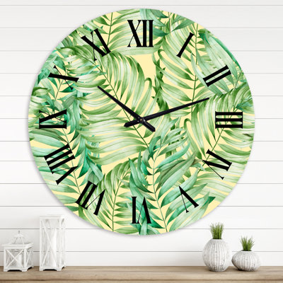 Feuilles tropicales de Monstera - Horloge murale tropicale