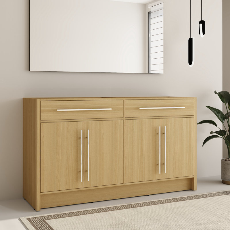 60'' Double Bathroom Vanity Base Only, Base Cabinet without Top