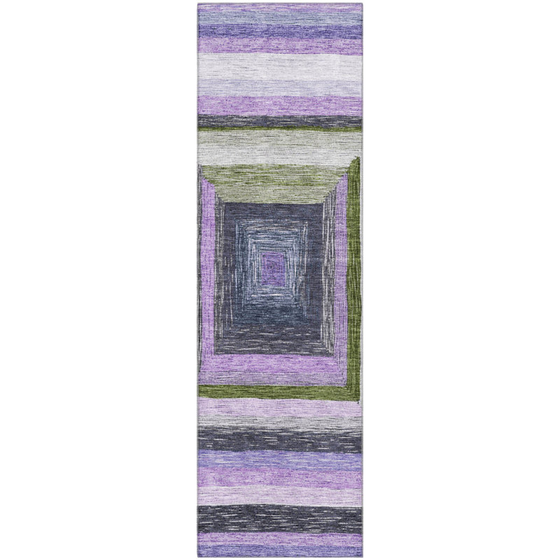 Premium Machine Washable Millbrook AMF1957 Geometric Rug, Runner 2'3" x 7'6"