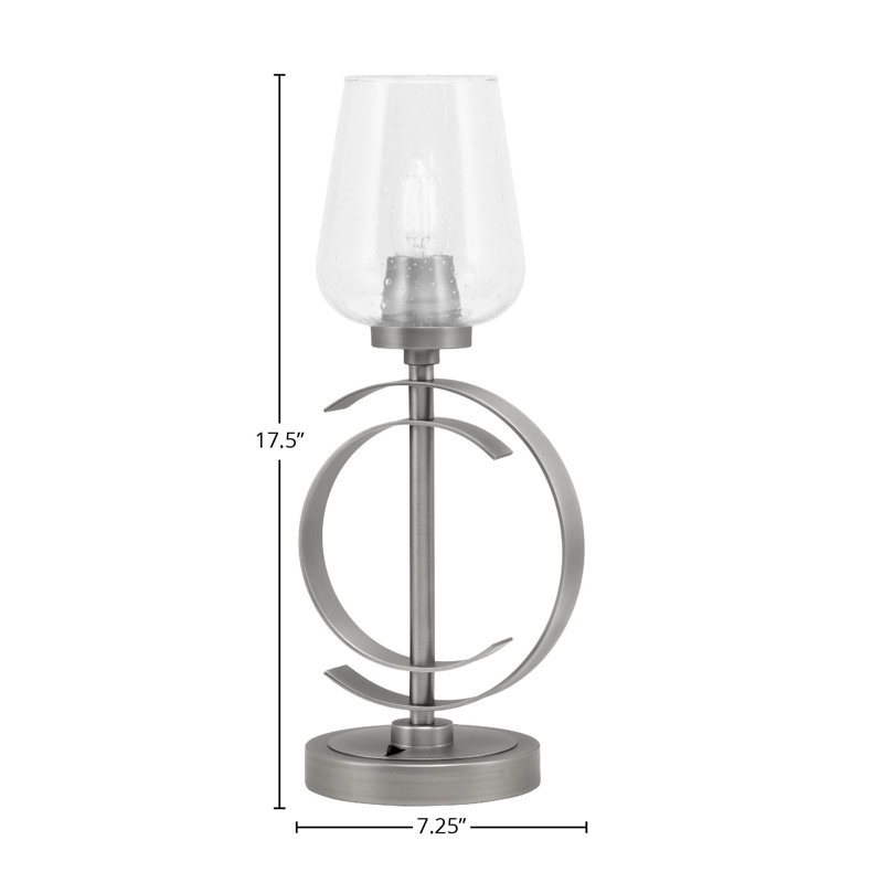 Lampe d'appoint Armana illustrée d'un verre à bulles transparent de 5 po, Graphite, Clair