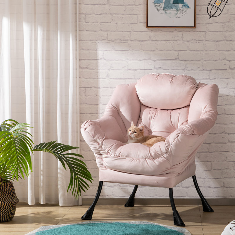 Armchair Accent Chair Lazy Chair, Pink