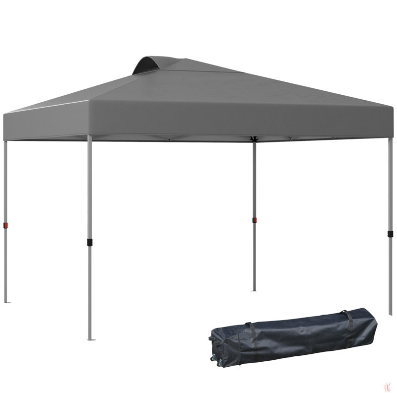 Tente à auvent escamotable Outsunny, Gris foncé