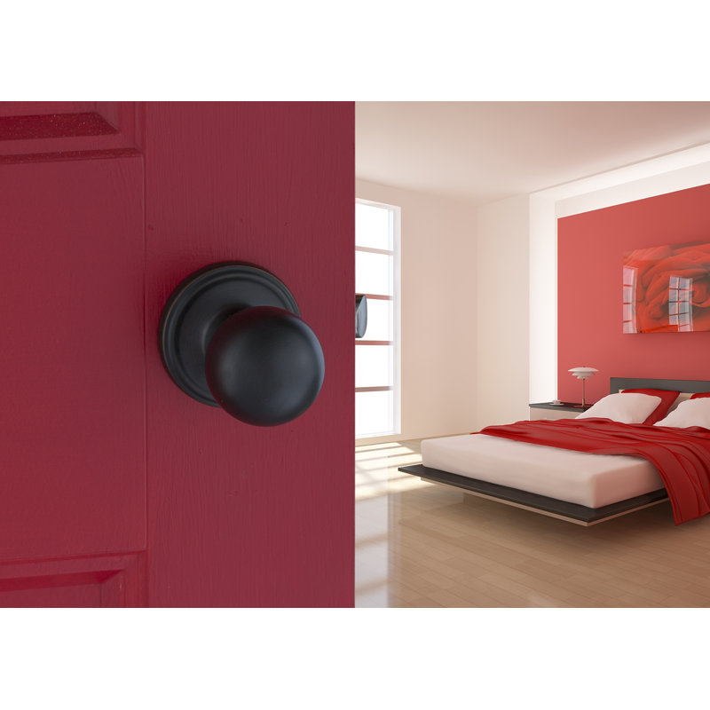 Bouton de porte de passage avec rosette rond Ball, Bronze toscan