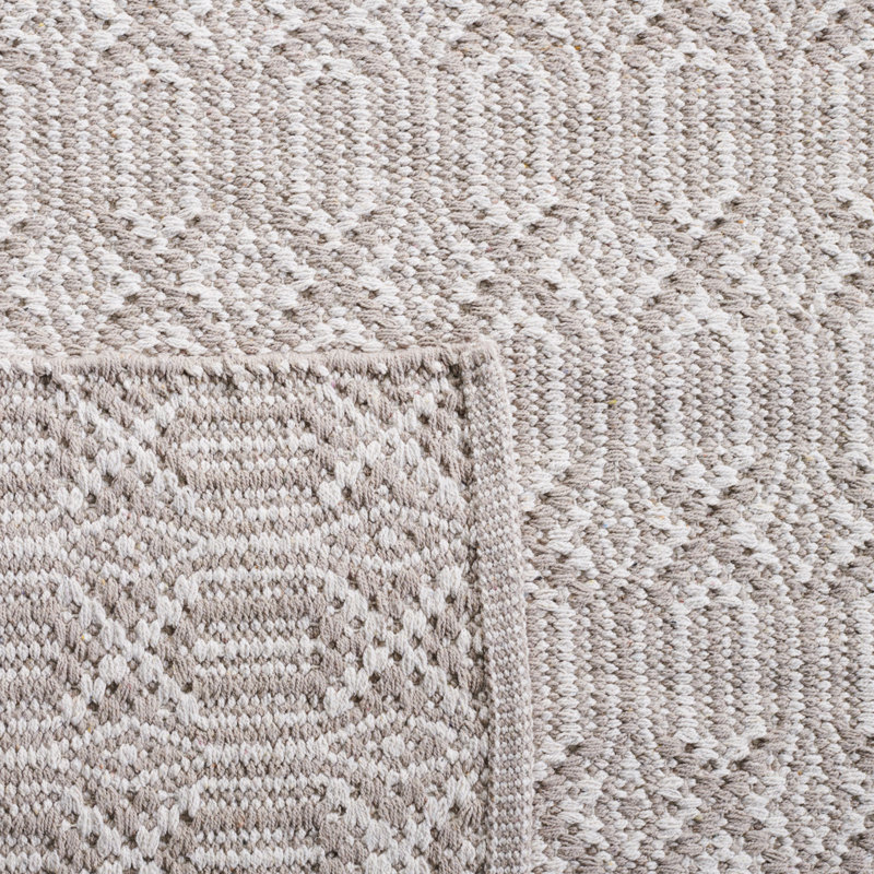 Tapis géométrique en coton tissé à la main Bester, Rectangle 3 pi x 5 pi