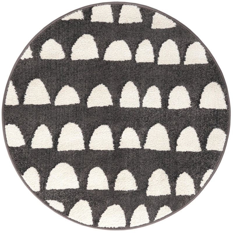  Tapis pour enfant Hillow Whimsy, Gris, Rond 3 pi 3 po
