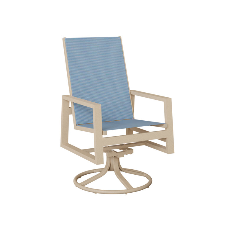 Chaise berçante berçante à haut dossier berçant Vida Berlin Gardens, Dupione près de la piscine, Luna multicolore