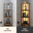 4 Tier Corner Shelf With LED Light,Bookcase For Small Spaces