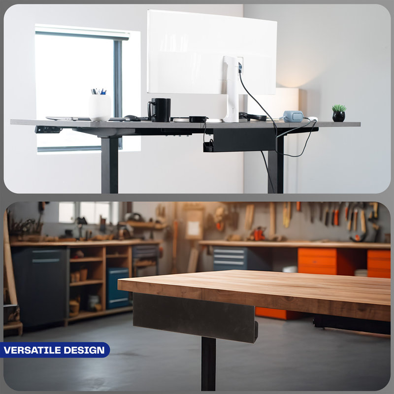 VIVO Black Metal Under Desk Cable Management Tray