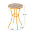 Table d'appoint d'extérieur avec plateau en mosaïque et pieds en métal