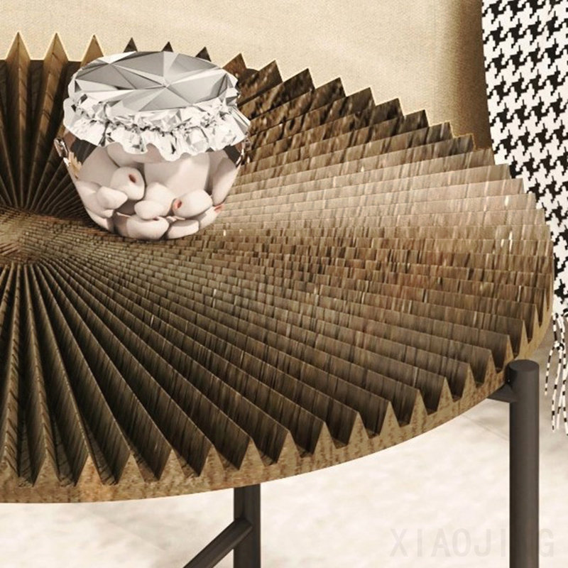 Ensemble de table basse et de bout, 2 pièces à motif Radial, noyer foncé, Walnut Brown