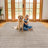 Striped Texture Linen Beige Indoor High-Low Area Rug-999393051