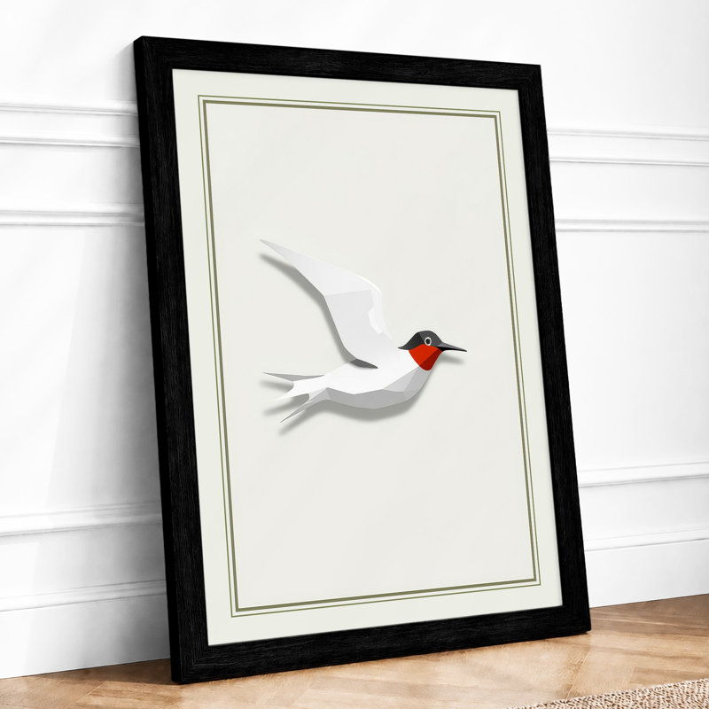 Flight Of The Robin Japandi - Print, Black, A3 - 42.0 x 29.7 cm