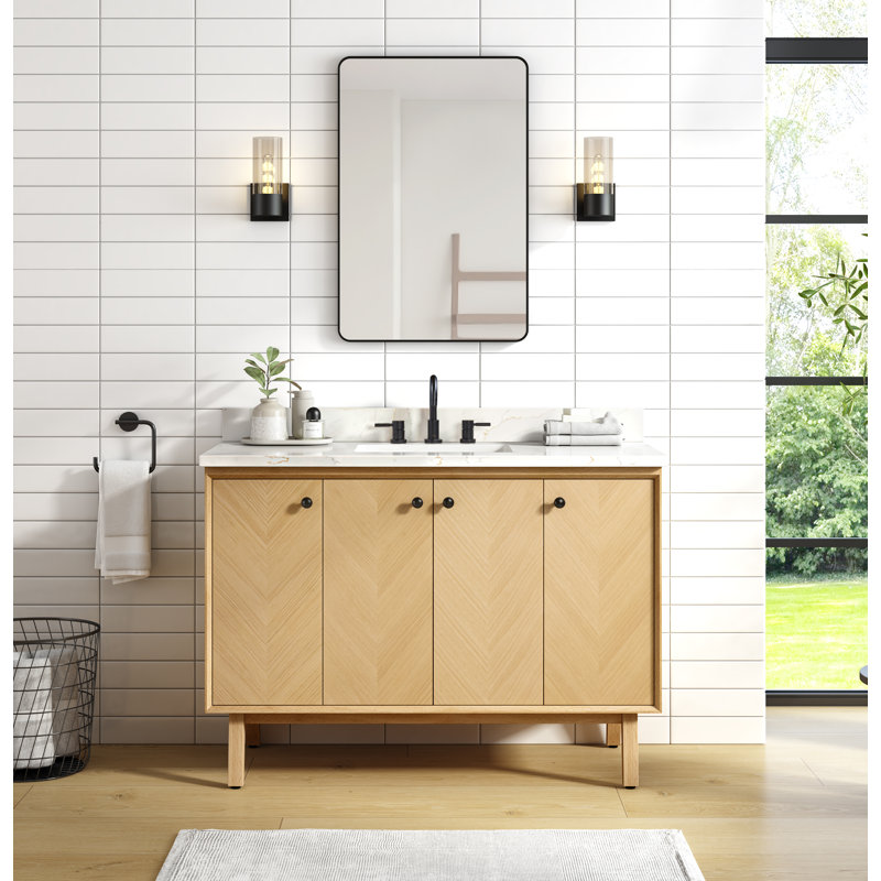 Adele 48'' W Single Bathroom Vanity Base, Natural