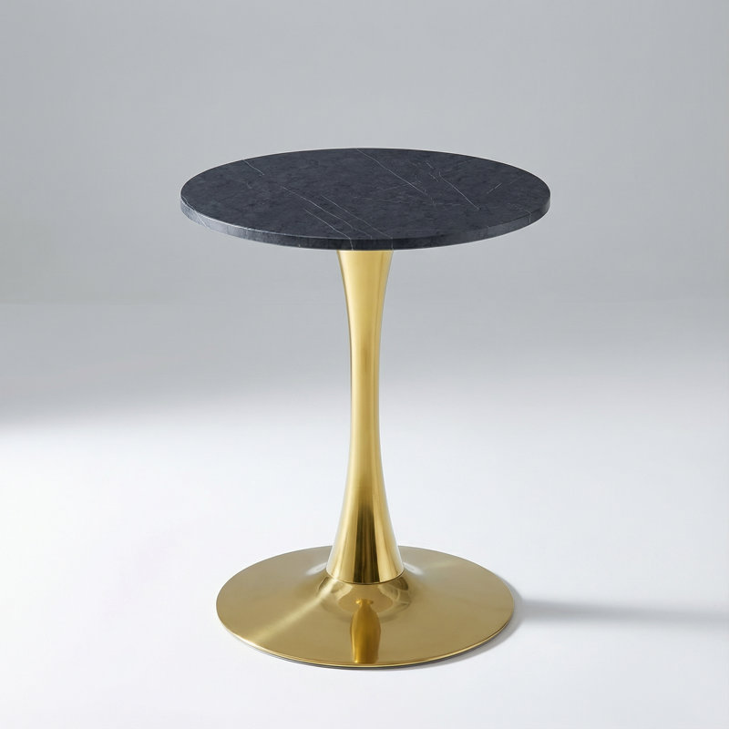 Modern Round Tulip Dining Table with Pedestal Base for Small Spaces and Cozy Nooks - Compact Circle Table for Kitchen, Dining, or Living Room