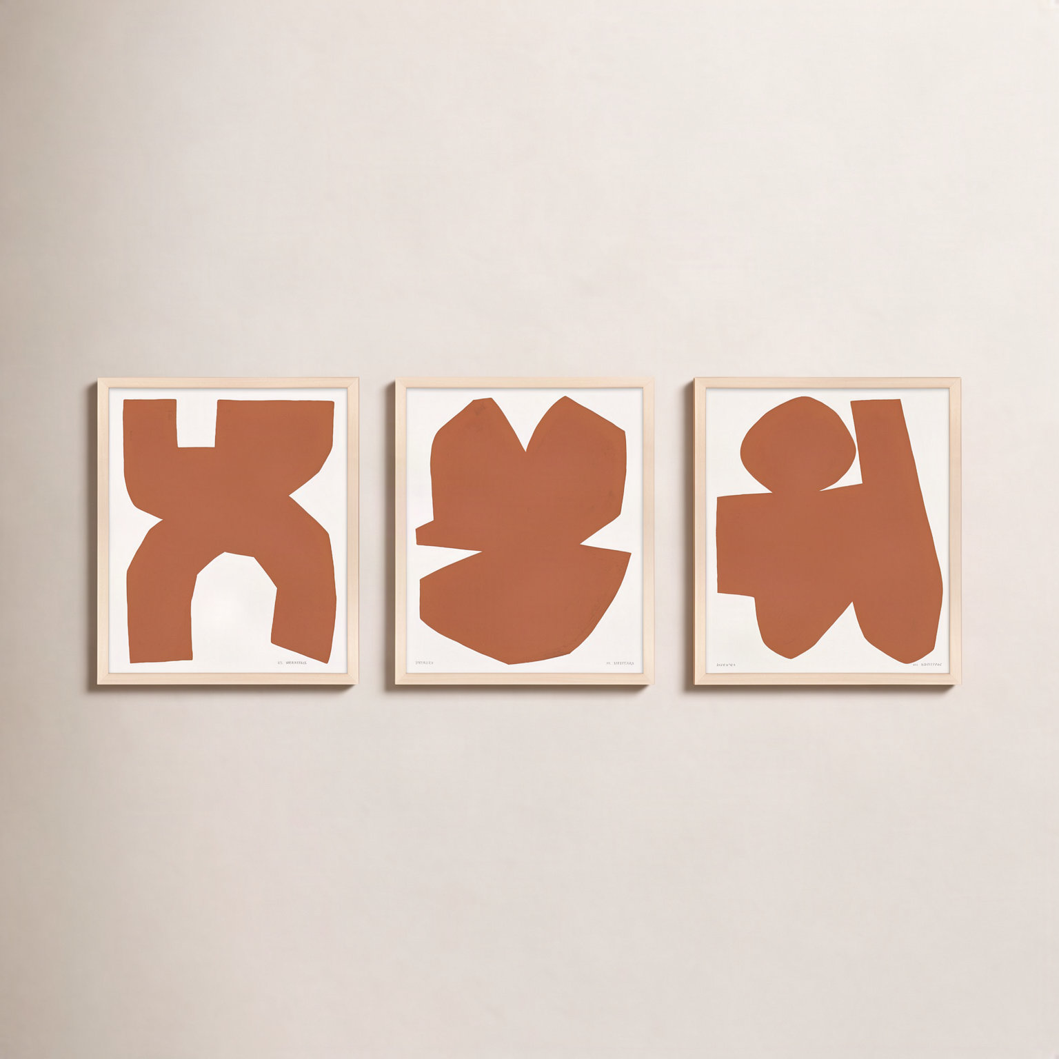 Terra Cotta "Terra Cotta" 3-Piece Print Set, Brown, 25'' H x 20'' W