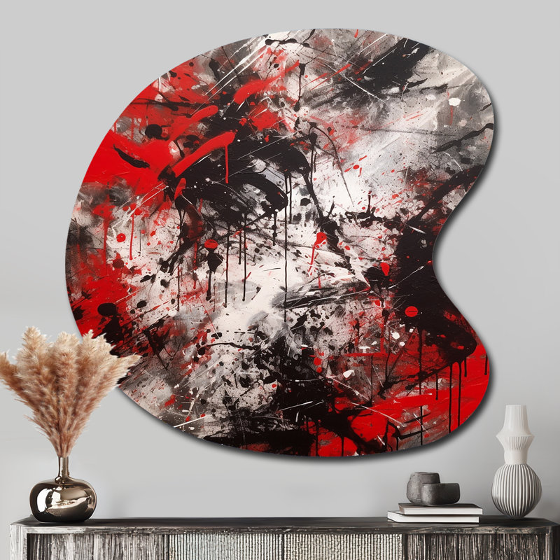 Cservak - décoration murale en métal de forme unique en marbre, impression d'art asymétrique vert en métal, H 33 po x l 33 po