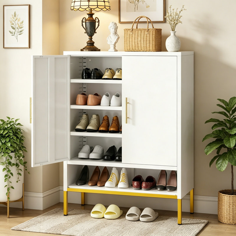 Shoe Storage Cabinet With Adjustable Shelves