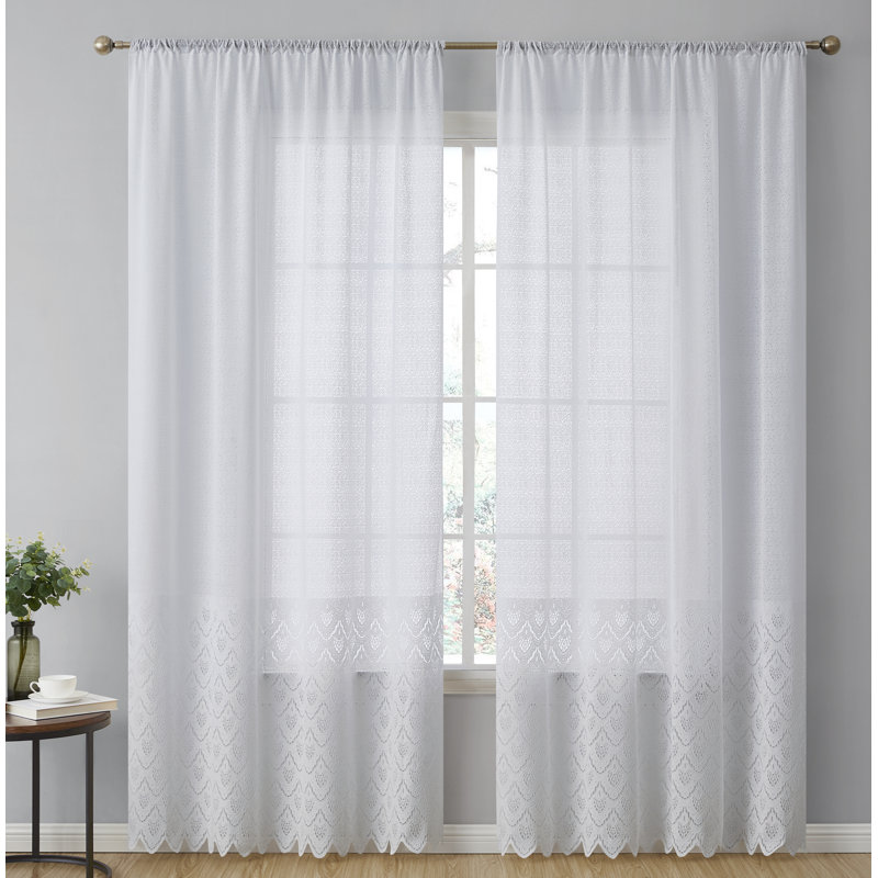 Tillie Semi Sheer Pair, White, 54" W x 96" L