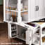 47 - Inch Rolling Kitchen Island With Extendable Dining, Rubber Wood Veneer, Adjustable Interior Shelves, 2 Lockable Dining Table, Internal Storage Rack, Power Outlet, Drawers Cabinet, White, Ideal-914364058