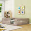 Lit plateforme double en bois avec garde-corps-1931282189