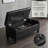 Upholstered Storage Ottoman Bench with Safety Hinge and Tufted Lid, Entryway Seating for Living Room and Bedroom, Black Fabric-546884140