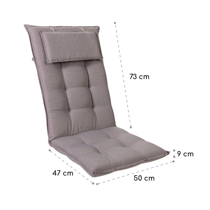 Blumfeldt Sylt Upholstered Chair Cushion, Platinum Grey