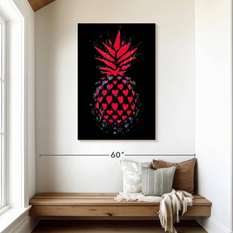 Yarlin Heart Dotted Pineapple, 45" H x 30" W