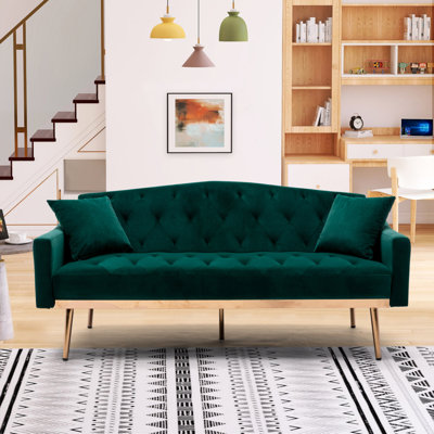 Druv Twin 65.3 " Velvet Convertible Sofa