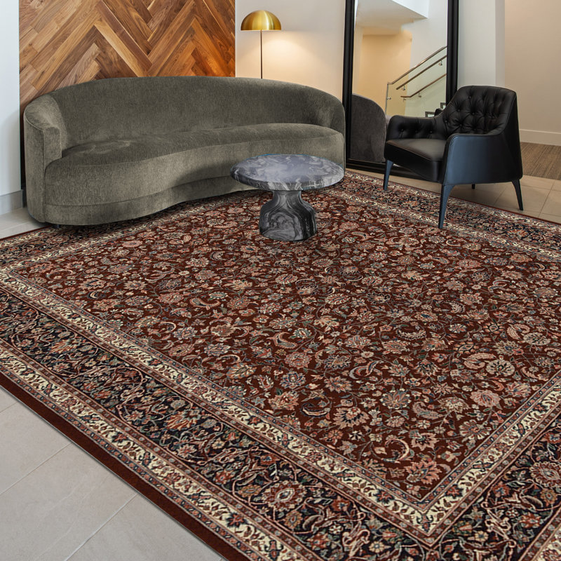 Tapis rectangulaire en laine noué à la main