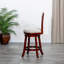 Tabouret pivotant à dossier en X de 30 po de hauteur bar, finition cerisier, siège en tissu beige-1051708313
